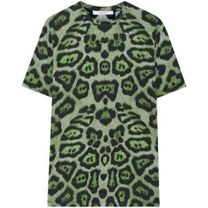 Givenchy green leaopard print tshirt
